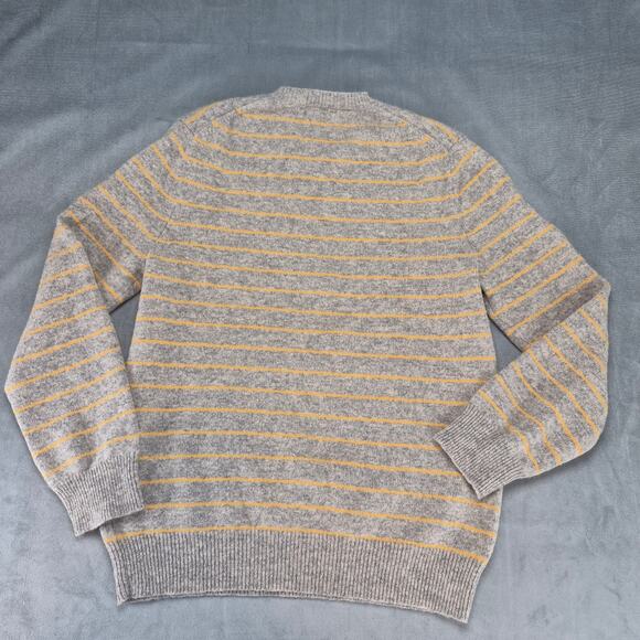 Express Women's Lambswool Sweater Gray With Yellow Stripes Size Large - Picture 6 of 7